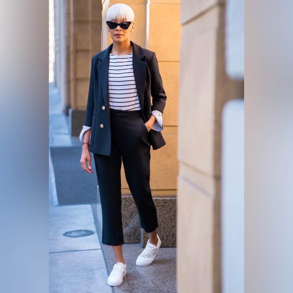 Double Breasted Set with Sleeve Details